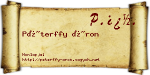 Péterffy Áron névjegykártya