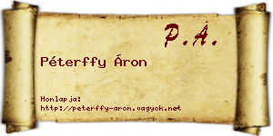 Péterffy Áron névjegykártya